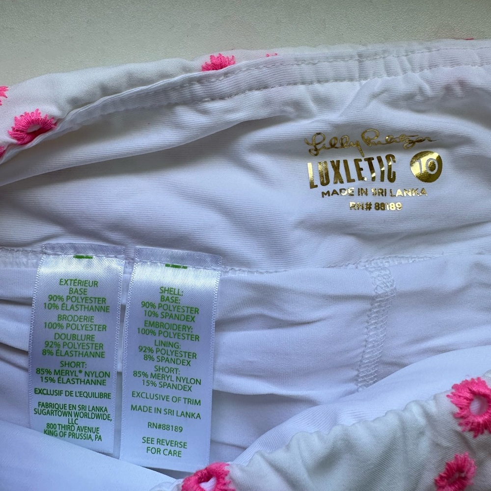 NWT Lilly Pulitzer Monica Skort Prosecco Pink Oversized Diamond Eyelet Size 10 - Picture 2 of 4